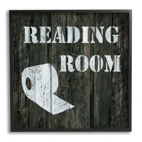 Stupell Industries 196216010794 Reading Room Phrase Rustic Bathroom Wall Art 17 X Black Framed