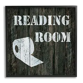 Stupell Industries 196216010800 Reading Room Phrase Rustic Bathroom Designed By Carol Robinson Black Framed