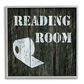 Stupell Industries 196216010824 Reading Room Phrase Rustic Bathroom Wall Art 17 X Grey Framed