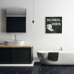 Stupell Industries 196216010862 Reading Room Phrase Rustic Bathroom Designed By Carol Robinson White Framed #2