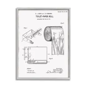 Stupell Industries 196216566031 Bathroom Roll Vintage Blueprint Diagram Design By Kelly Donovan