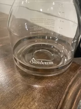 X093 Sunbeam 12 Cup Replacement Carafe Coffee Glass Pot Black Handle Very Nice Clean #3