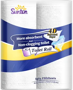 Tpw24 Sunton Ultra Soft And Strong Premium Toilet Paper 3-ply 24 Mega Rolls Bath Tissue Fo