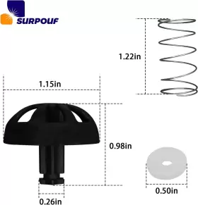 Surpouf 445046666620 2-pack Coffee Replacement Brew Basket Spring Loaded Stopper Kits Fits For Mr. Co #2