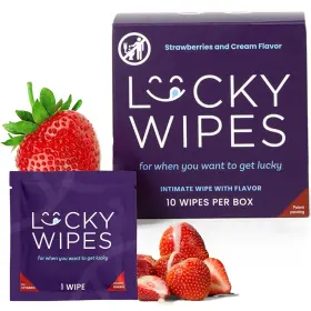 Sweetums 198168546574 Lucky Wipes For Men Individually Wrapped - Ph Balanced Flavored Intimate Wip