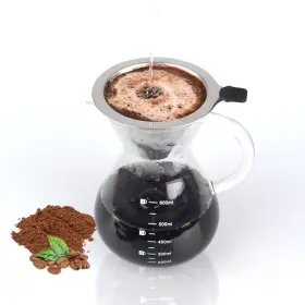 Tr-po600 T-mark Pour Over Coffee Maker With Reusable Double-layer 20oz Transparent