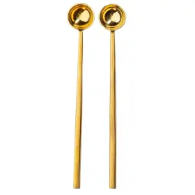 12580 Tablecraft Gold Coffee Scoops Set Of 2 Long-handled Medium