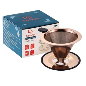 Taotaotse 755801873529 Small Size Pour Over Coffee Filter Dripper Stainless Steel Metal Cone With Basep