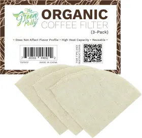 Tgp 313106966997 Organic Hemp Cloth Coffee Filter Cone No. 4 3-pack Cotton Fil