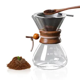 Tisstingb3hsziyc4t Tissting Wood Neck Pour Over Coffee Maker400ml Sleeve Brewer With Permanent Stainl