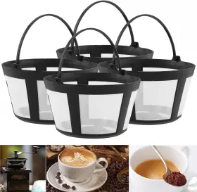 Tqeonkl 744759348852 4pc Reusable Coffee Filter Baskets 8-12 Cup Fits Mr. And Black Decker