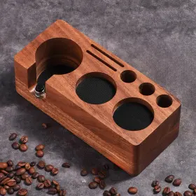 Mf-189us Treelf Espresso Tamping Station58mm Walnut Woodespresso Coffee Anti-pressure Pad Sta