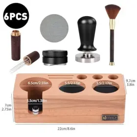 Mf-196us Treelf Espresso Tamping Station 6pcs 54mm Beech Coffee With Tools #3