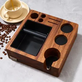 Mf-200us Treelf Espresso Knock Box Tamping Station Coffee Organizer F