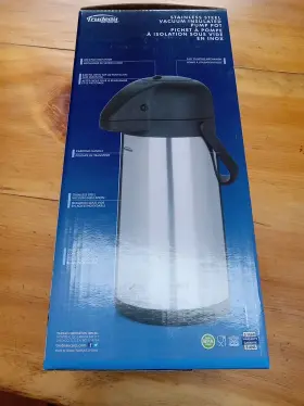 Trudeau 065255086032 Maison Vacuum Pump Coffee Pot Thermos Ss In/out 2.5 L/84 Oz Hot Cold #2