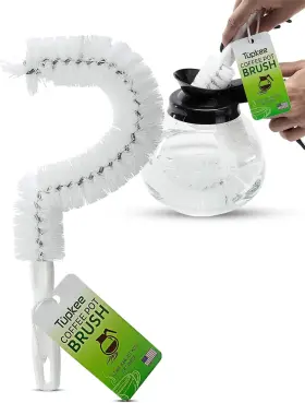 Tupkee 854395007256 Coffee Pot Cleaning Brush Non Scratching Long Lasting White
