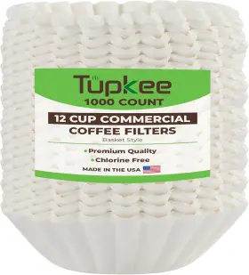 Tupkee 854395007294 12-cup Large Coffee Filters - 9.75 Inch X 4.25 1000 Count Tall Walle