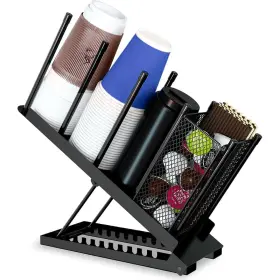 Uhrbs 742332228065 Cup And Lid Holder Adjustable Coffee Organizer 4 Compartment Di