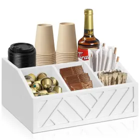 28-sn-kly-010 Ukonvi Wood Coffee Station Accessories - Bar Decor Organizer Pod Syrup Holde
