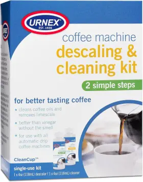 Urnex 744759466785 Coffee Maker Cleaner And Descaler Kit - 2 Single Use Bottles Professiona