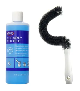 Urnex 845033061754 Coffee Pot Cleaning Brush And 1 Bottle Of Clearly Liquid Cleaner
