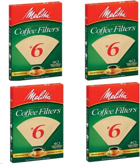 626412 Usa Inc 313108269263 Fba 626412#6 Natural Brown Cone Coffee Filters 40 Count 4 Pack New
