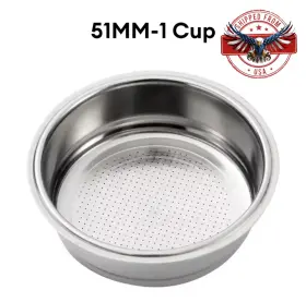 Uxcell 767153019302 51mm Coffee Filter Basket 1-cup Stainless Steel Espresso Machine Bowl