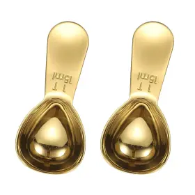 A25012200ux0114 Uxcell 2pcs Stainless Steel Coffee Scoop 15ml Short Handle 9.5 Gold