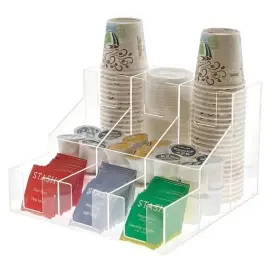 Vandue 749403005082 Ondisplay Acrylic Break Room Coffee Station Organizer For Clear #2