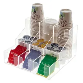 Vandue 749403005082 Ondisplay Acrylic Break Room Coffee Station Organizer For Clear
