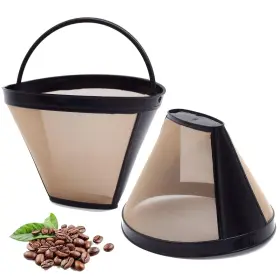 Vaqined 768472516121 Reusable #4 Cone Coffee Filters Basket Replacement For Cuisinart