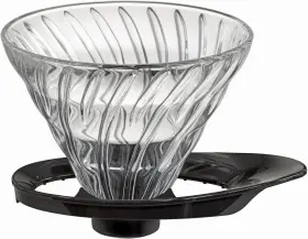 Vdgr-02-b  V60 Heat-resistant Glass Transmission Dripper 02 For 1-4 Cups Black