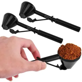 22414236 Velarionna 2 Pack Coffee Measuring Scoop Funnel For Reusable K Cup Refillable Black