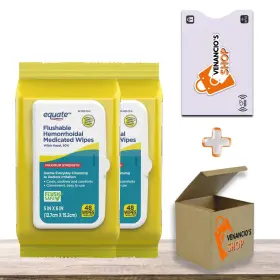 Venancios Shop 061018541720 Equate Flushable Hemorrhoidal Medicated Wipes With Witch Hazel 50% 4