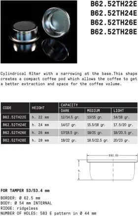 B62.52th24e Verybarista Ims Precision 14-18 G Filter Basket Compatible With 54mm Breville Sage Espresso #2