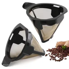 A2026 Veterger Replacement Parts 2pcs Cone Reusable Coffee Permanent Filters Compatible Wit