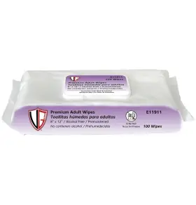 Vguard 810073733398 600 Count Premium Adult Wipes - Extra Large Wet Hypoalle