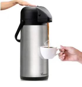 Vondior 602773993543 85 Oz 2.5l Coffee Carafe With Pump Insulated Stainless Steel Dispenser
