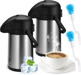 Vondior 850054866172 2pcs Insulated Thermal Coffee Carafe - Stainless Steel Hot
