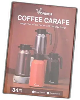 Vondior 850054866271 Coffee Carafe 35oz/1.0l - 24hours Thermal- Insulated 304