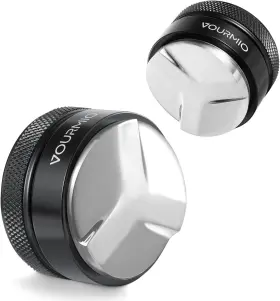 Vourmio 313036044079 58mm Coffee Distributor - Adjustable Depth Stainless Steel Base Espresso Distrib