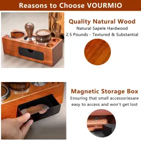 Vourmio 728447895231 Espresso Tamping Station - 8 In 1 Coffee Organizer For Storage 51/53 #3