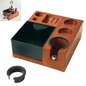 Station-01 Vourmio Espresso Tamping Station - Large Knock Box 9 In 1 Coffee Organizer