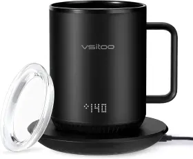 Vsitoo 313042046029 S3 Temperature Control Smart Mug App Controlled Heated Coffee Cup