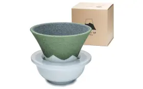 Wablade 570043100181 Ceramic Reusable Coffee Filter Dripper Paperless Mt. Fuji Made In Japan Green