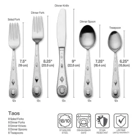 5071126 Wallace Taos 45-piece Stainless Steel Flatware Set Service For 8 #2