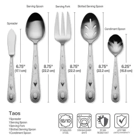 5071126 Wallace Taos 45-piece Stainless Steel Flatware Set Service For 8 #3