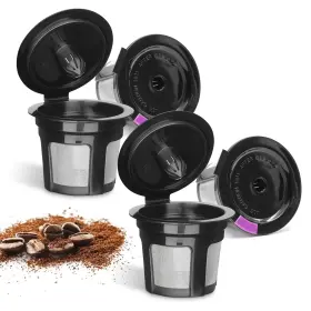 Reusable-cups-v1 Waloo Reusable Single Serve Coffee K-cups - Compatible With Brewers Univer