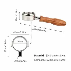Watchget 972001181894 58mm Bottomless Portafilter Grouphead Replacement Naked #2
