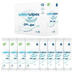 Waterwipes 840202240329 On The Go Wipes 99.9% Water-based For Travel Sports And To R